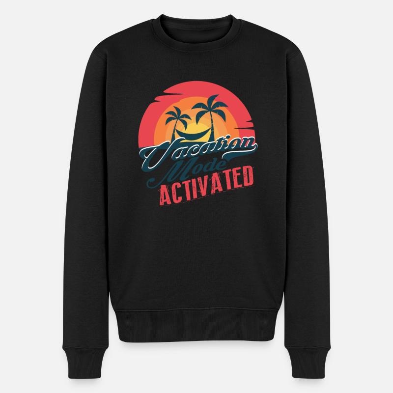 Urlaubsmodus aktiviert - Männer Premium Bio Pullover - Schwarz