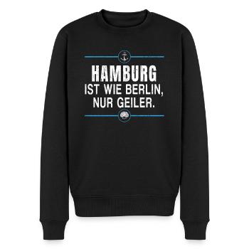 Hamburg Moin Digga Norddeutsch Hamburger Geschenk - Männer Premium Bio Pullover - Schwarz - Vorne - Nico (187cm)