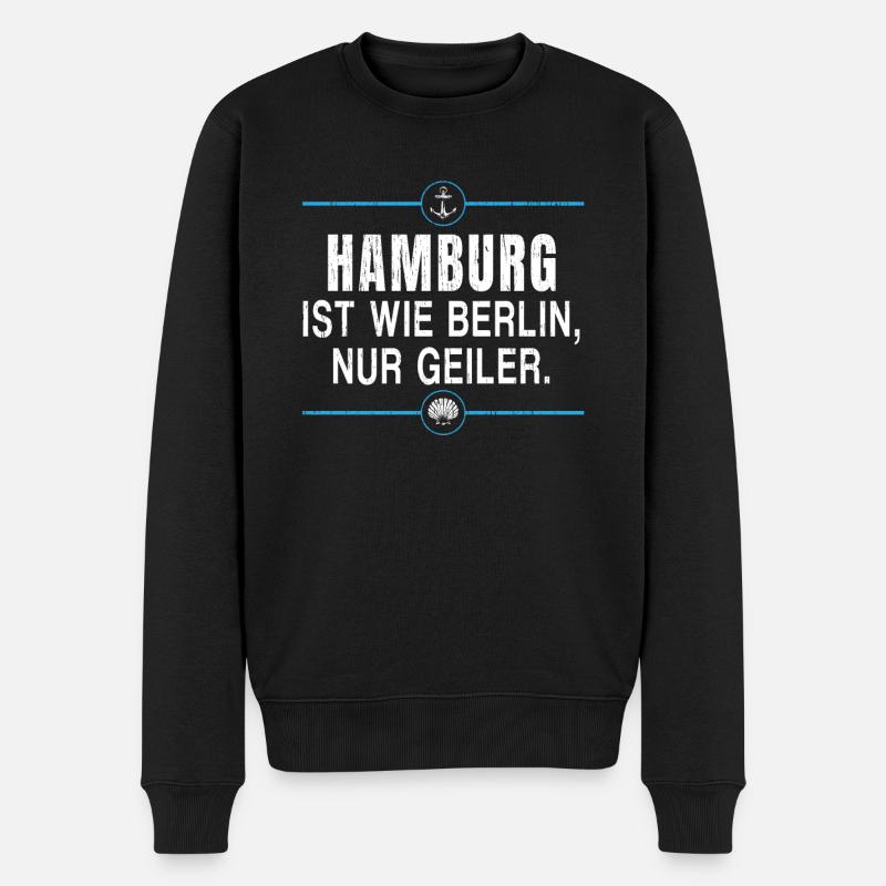 Hamburg Moin Digga Norddeutsch Hamburger Geschenk - Männer Premium Bio Pullover - Schwarz