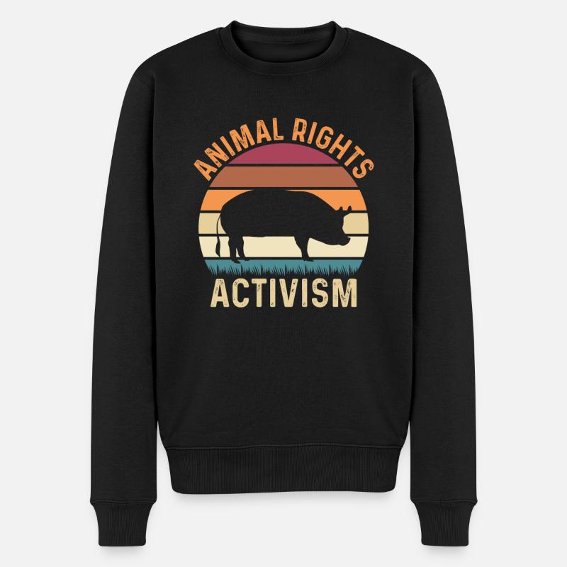 Animal rights Activism - Männer Premium Bio Pullover - Schwarz