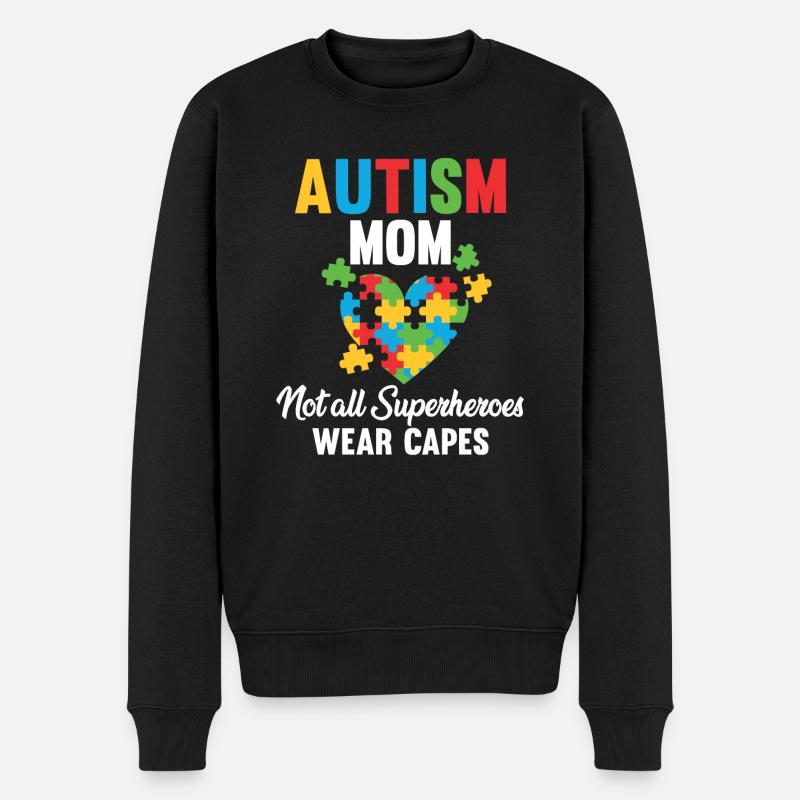 Autistin Mama Autismus Mom Geschenk - Männer Premium Bio Pullover - Schwarz