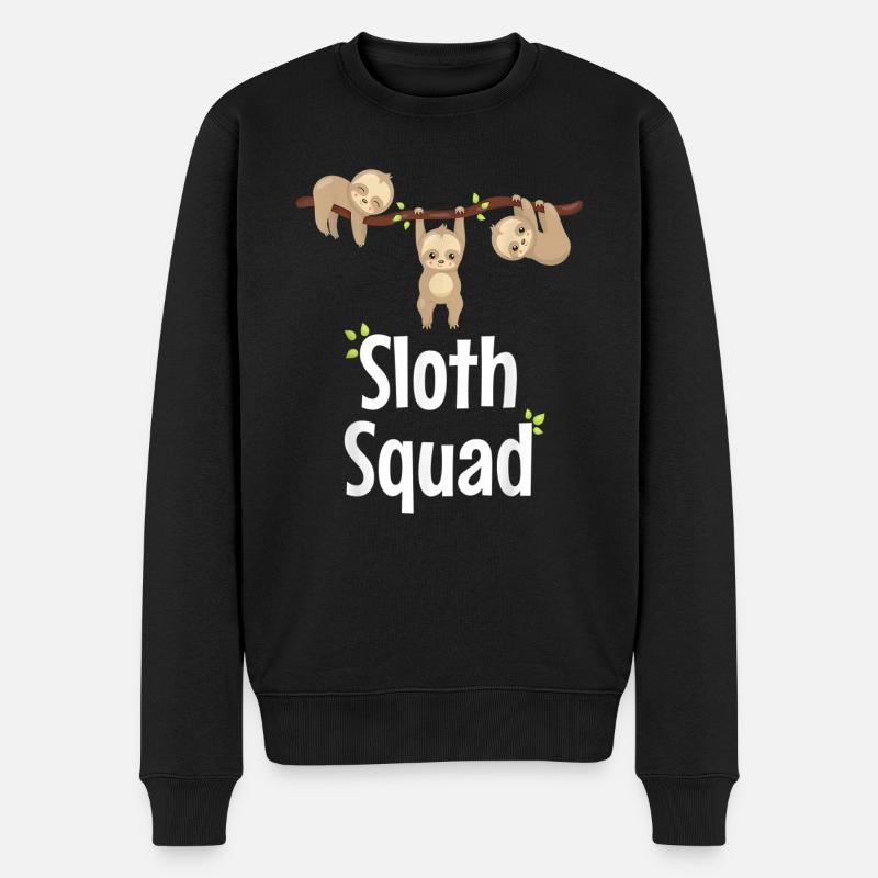 Faultier Faultiere Gang Squad - Männer Premium Bio Pullover - Schwarz