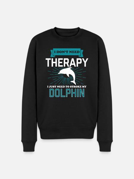 I Dont Need Therapy - DOLPHINS - Pull Premium bio Homme - noir