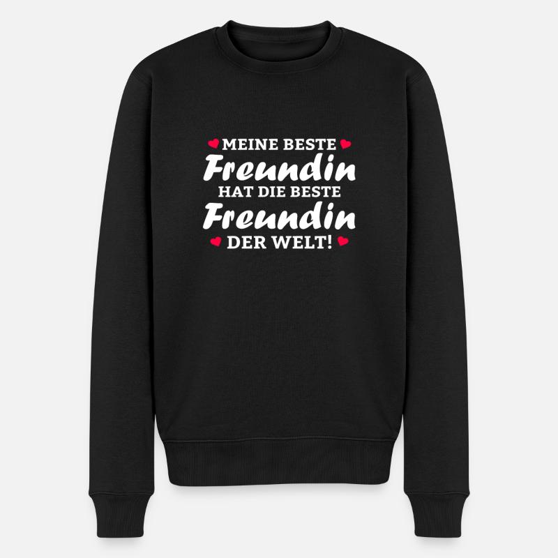Meine beste Freundin hat die beste Freundin - Männer Premium Bio Pullover - Schwarz