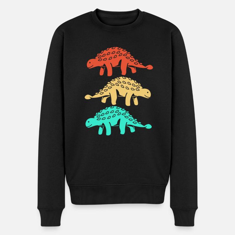 Dino - Männer Premium Bio Pullover - Schwarz