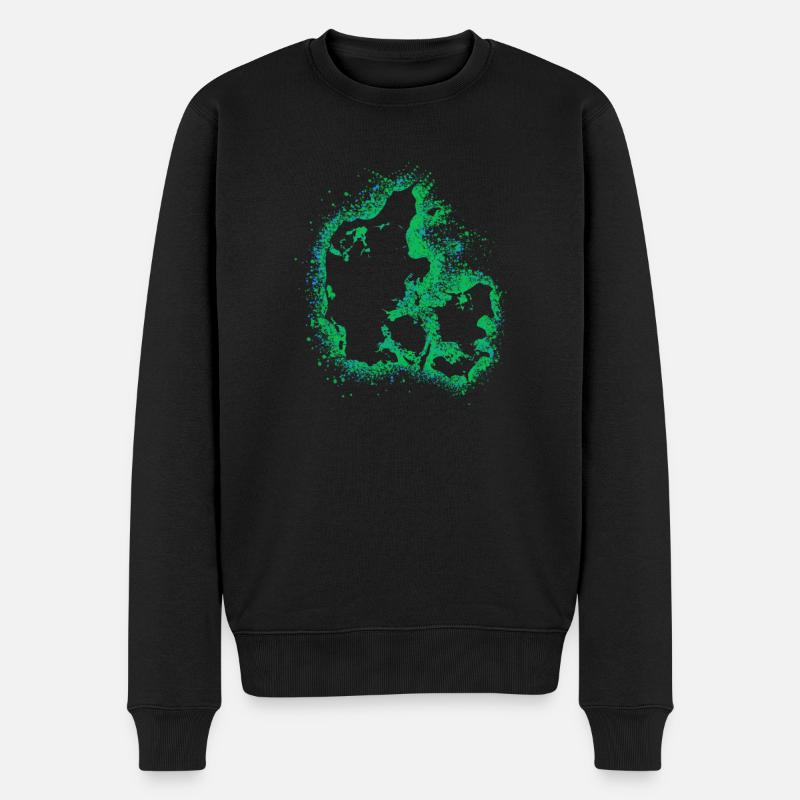 Dänemark Denmark Umriss - Männer Premium Bio Pullover - Schwarz