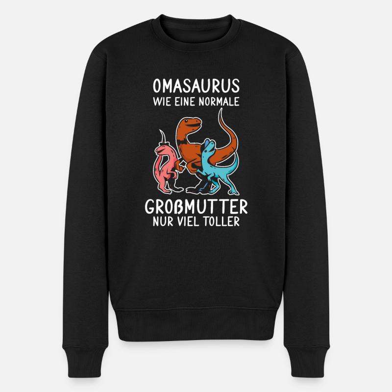 Omasaurus - Großmutter Muttertag 2021 Oma - Männer Premium Bio Pullover - Schwarz