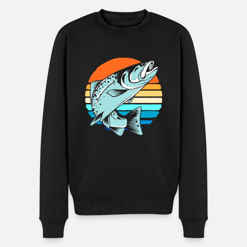 Angeln Fischen - Männer Premium Bio Pullover - Schwarz
