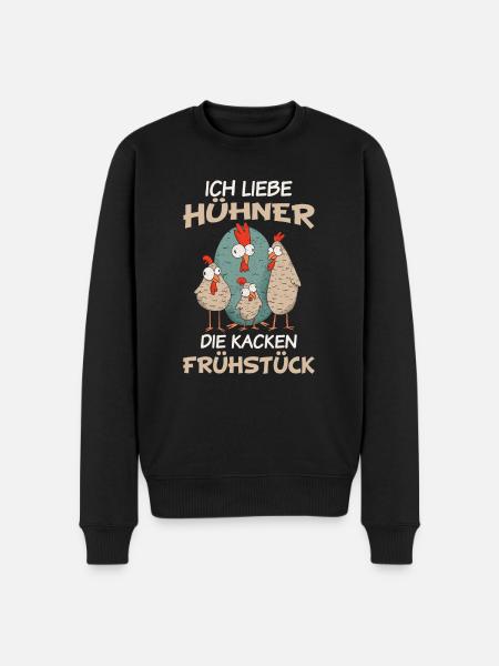 Kyllinger - Jeg elsker kyllinger den kæphøj morgenmad - Økologisk premium-sweatshirt til mænd - sort