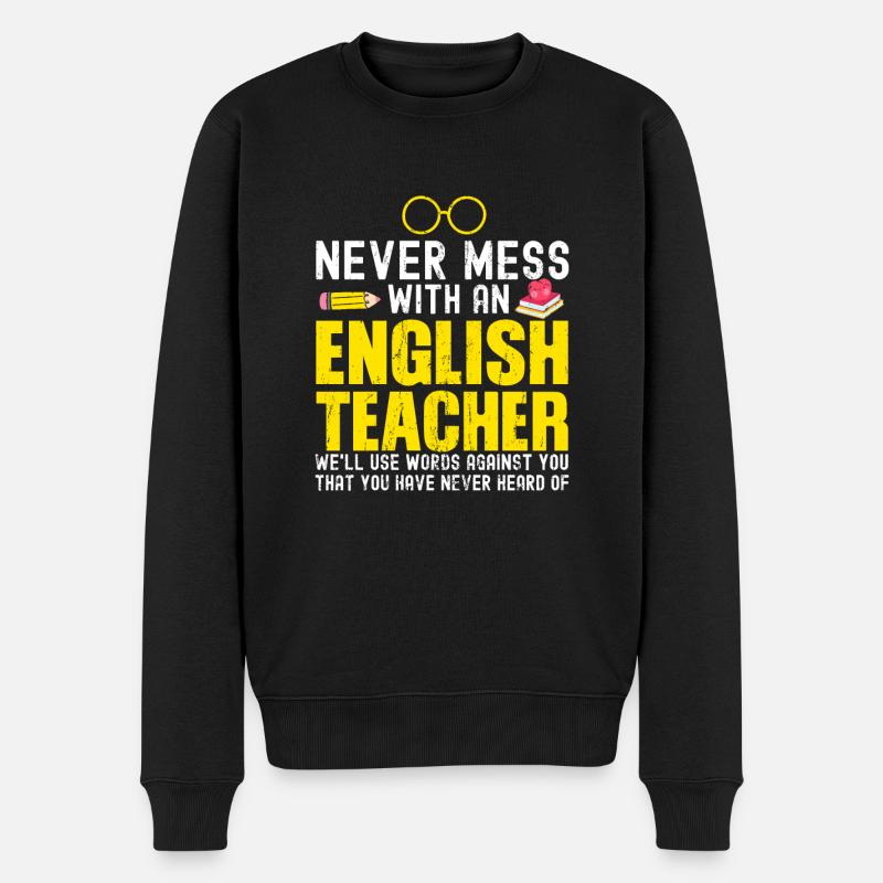 Englisch Lehrer - Männer Premium Bio Pullover - Schwarz