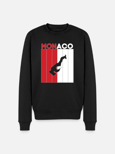 monaco Frontière nationale et pavillon - Pull Premium bio Homme - noir