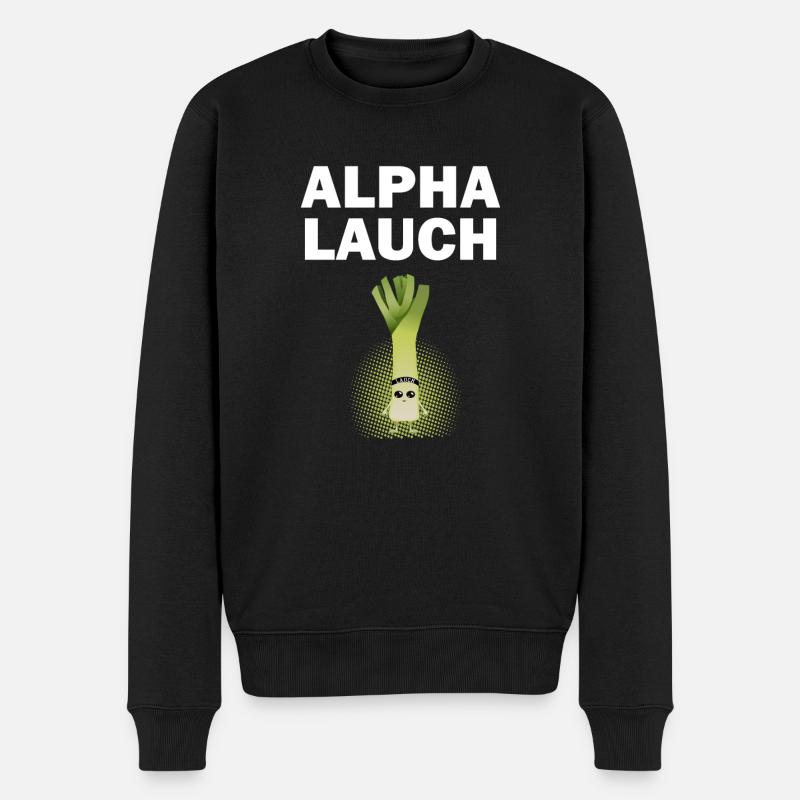 Alpha Lauch I bims ein Lauch Fitnessstudio Sport - Männer Premium Bio Pullover - Schwarz
