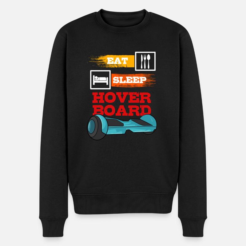 Hoverboard Junge Geschenk, Eat, Sleep - Männer Premium Bio Pullover - Schwarz