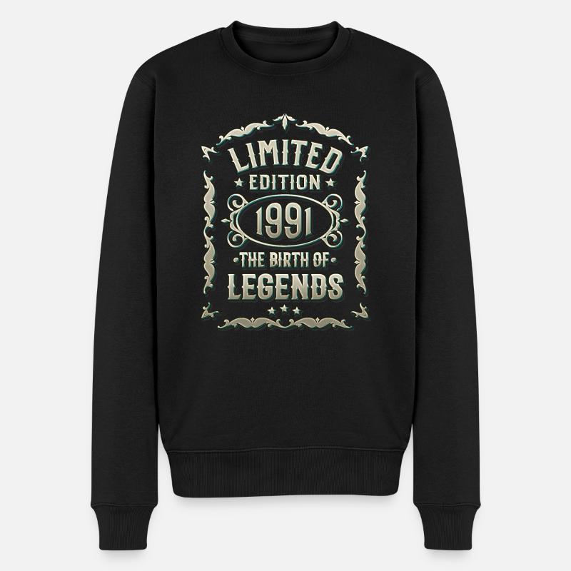 Né en 1991 - Cadeau d’anniversaire 1991 - Pull Premium bio Homme - noir