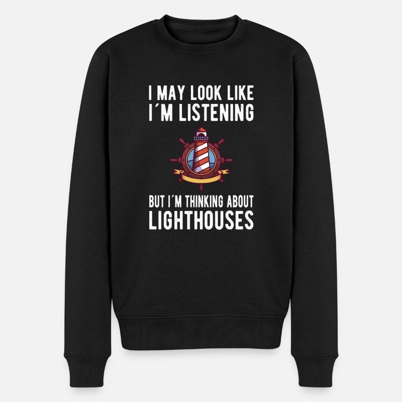 Leuchtturm Seaside lighthouses - Männer Premium Bio Pullover - Schwarz