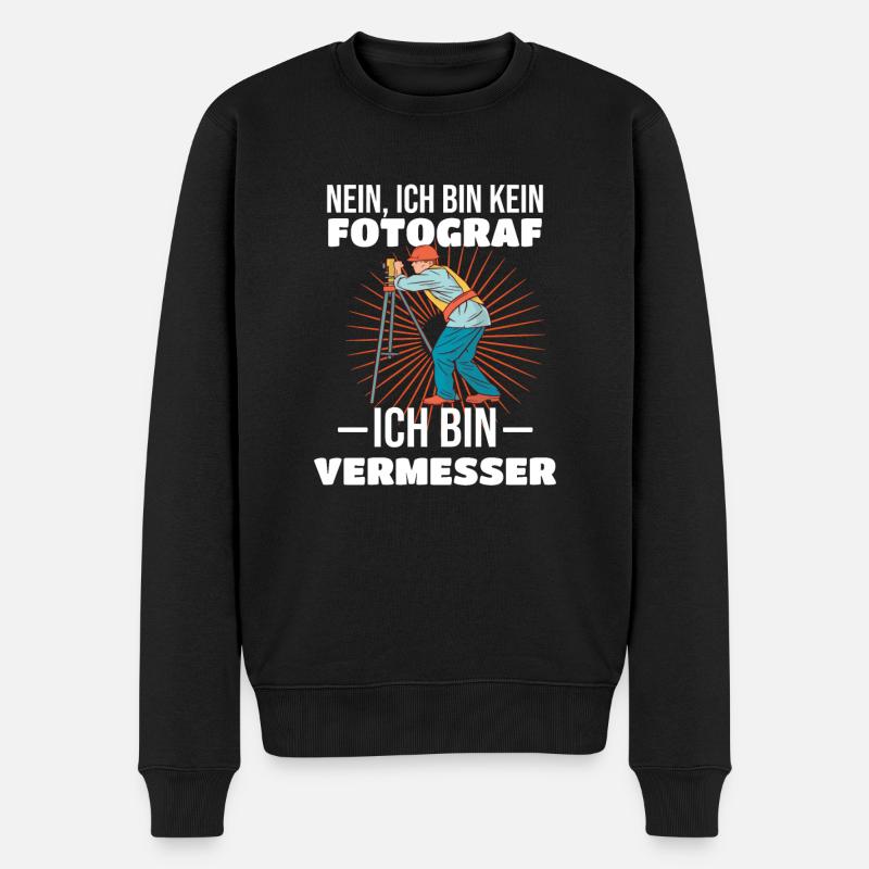 Vermesser Bin kein Fotograf - Männer Premium Bio Pullover - Schwarz