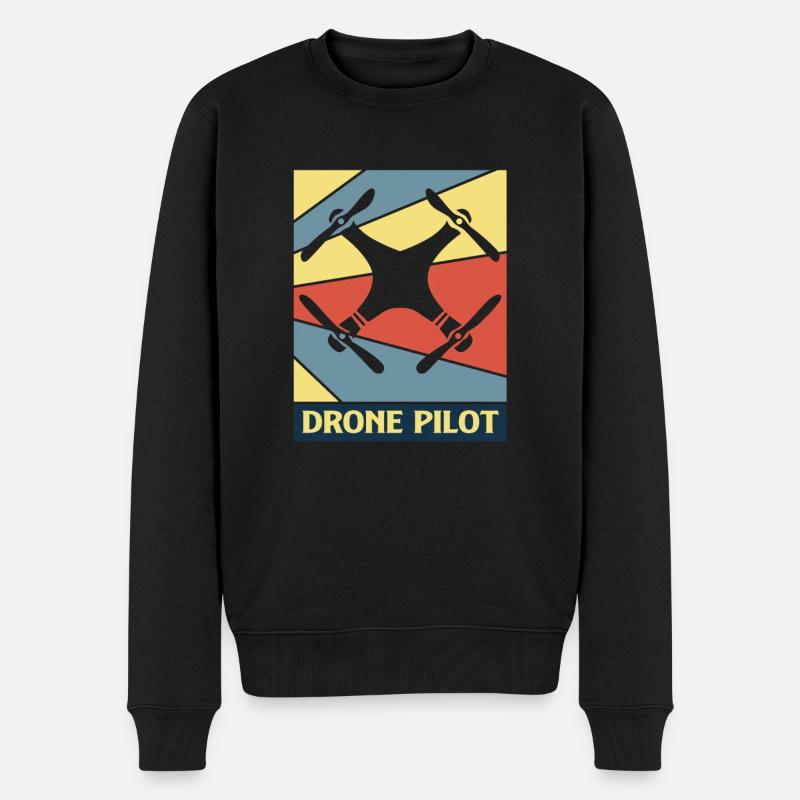 Drohne - Männer Premium Bio Pullover - Schwarz