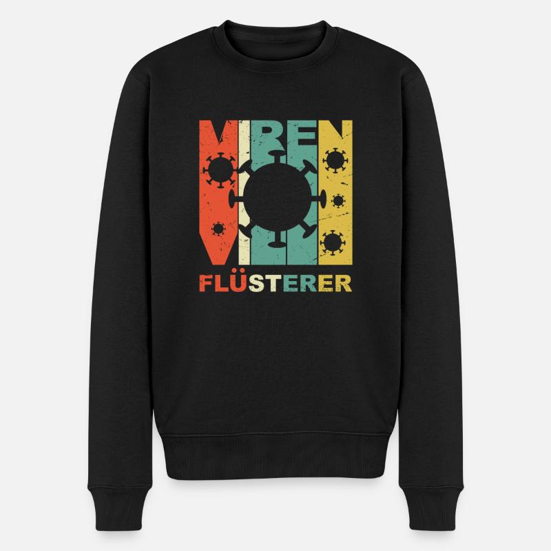 Viren Flüsterer Vintage - Männer Premium Bio Pullover - Schwarz