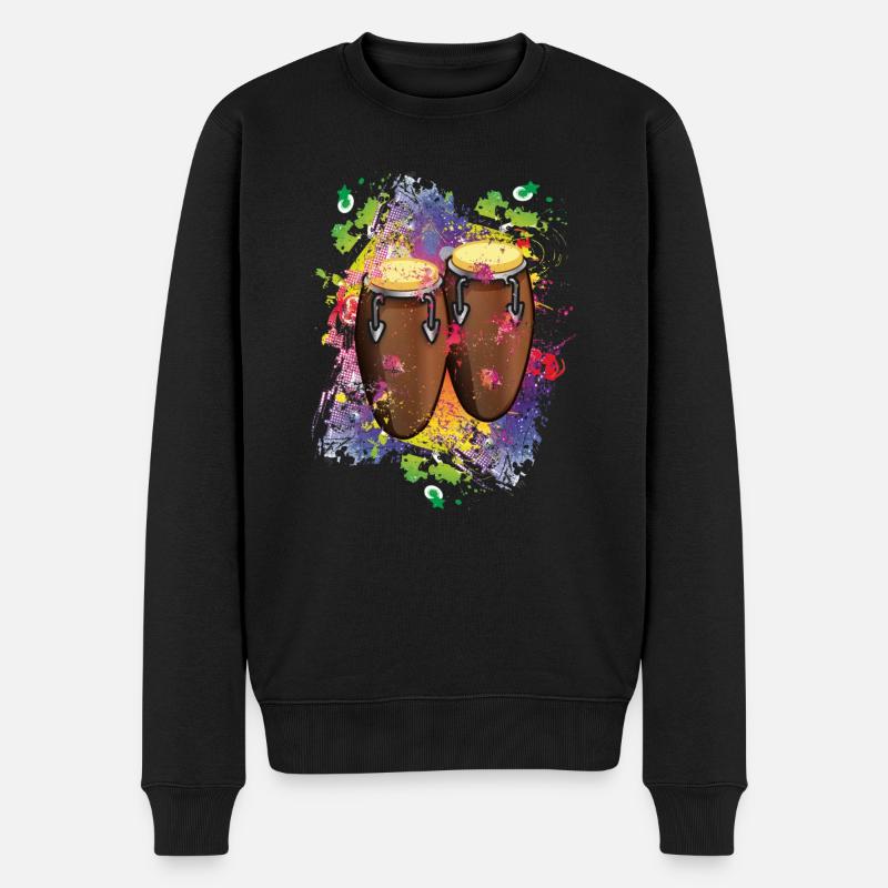 Salsa Conga Musik Instrumenten - Männer Premium Bio Pullover - Schwarz