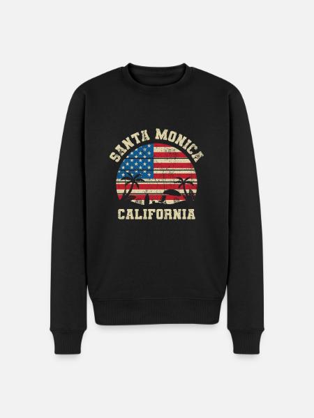 Santa Monica California - Men's Premium Organic Jumper - black
