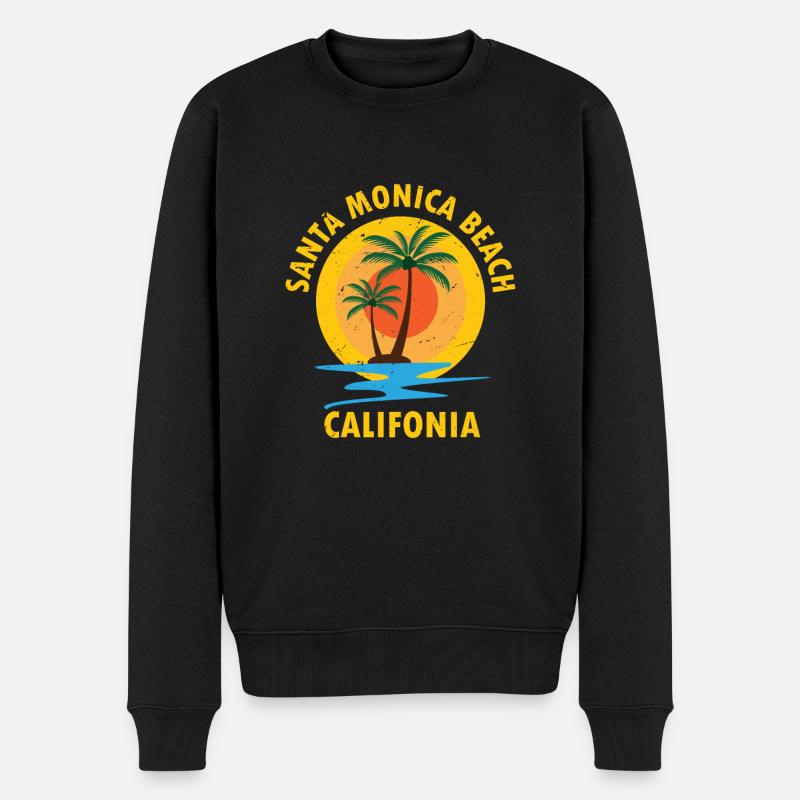 Santa Monica California - Pull Premium bio Homme - noir
