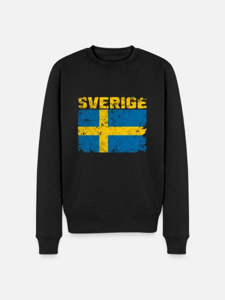Sweden Sverige Scandinavia - Men's Premium Organic Jumper - black