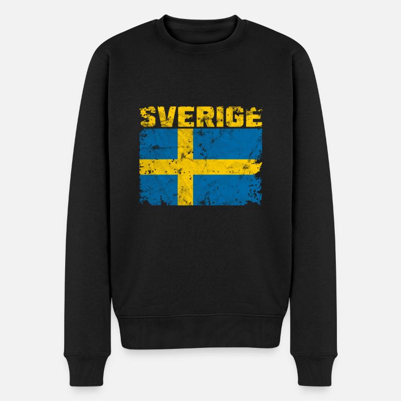 Sweden Sverige Scandinavia - Männer Premium Bio Pullover - Schwarz