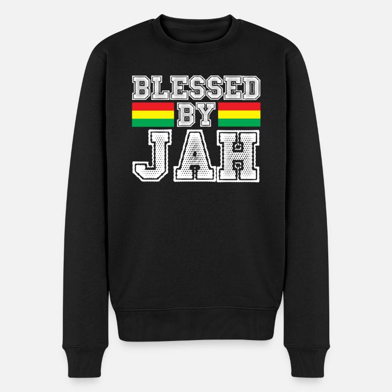 Reggae gesegnet - Männer Premium Bio Pullover - Schwarz