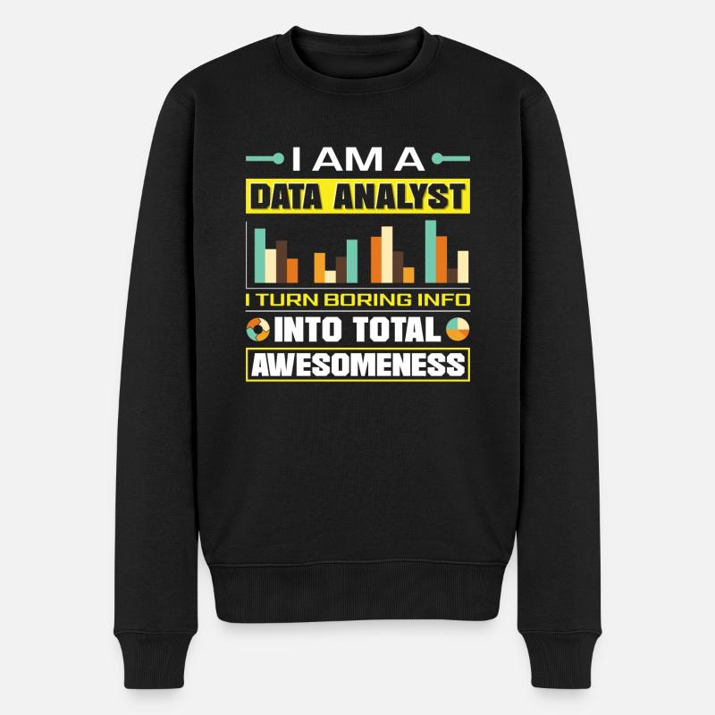 Data Analysis Data Technology Lustiger - Men's Premium Organic Jumper - black