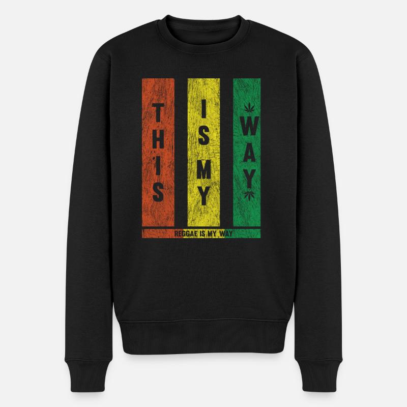 Reggae Way - Männer Premium Bio Pullover - Schwarz