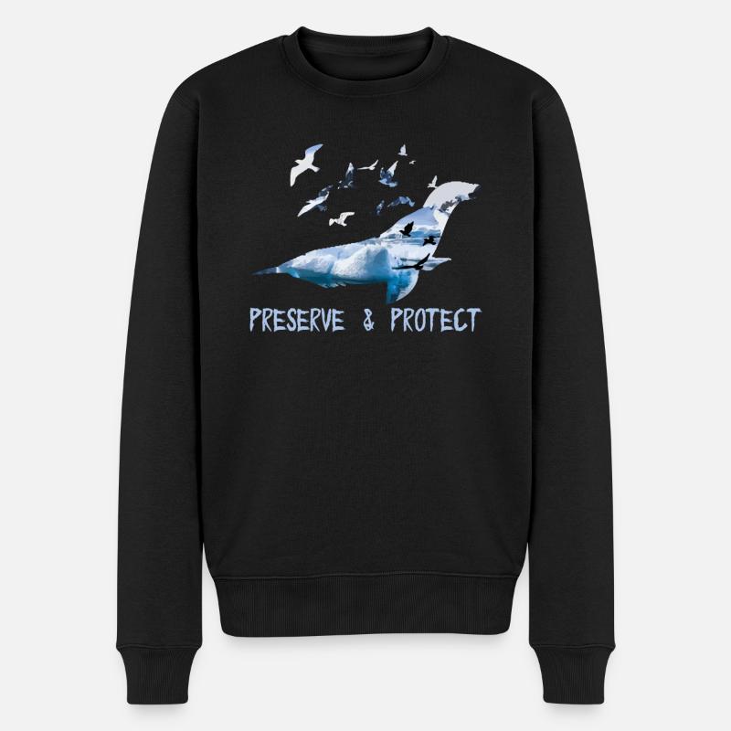 Preserve & Protect Umweltschutz Klimaschutz Robbe - Männer Premium Bio Pullover - Schwarz