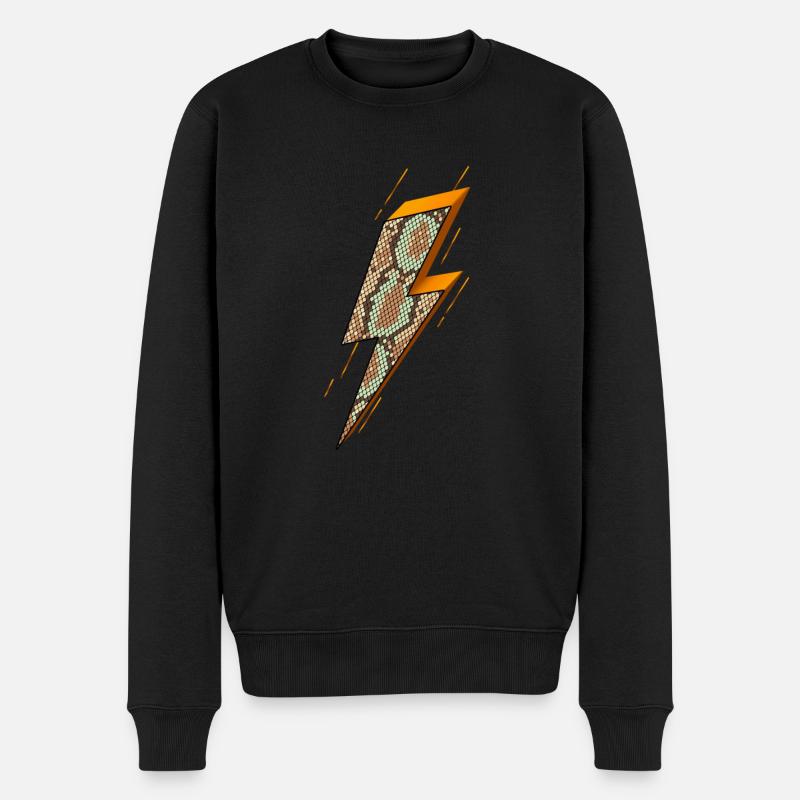 foudre, boulons éclair, orages, - Pull Premium bio Homme - noir