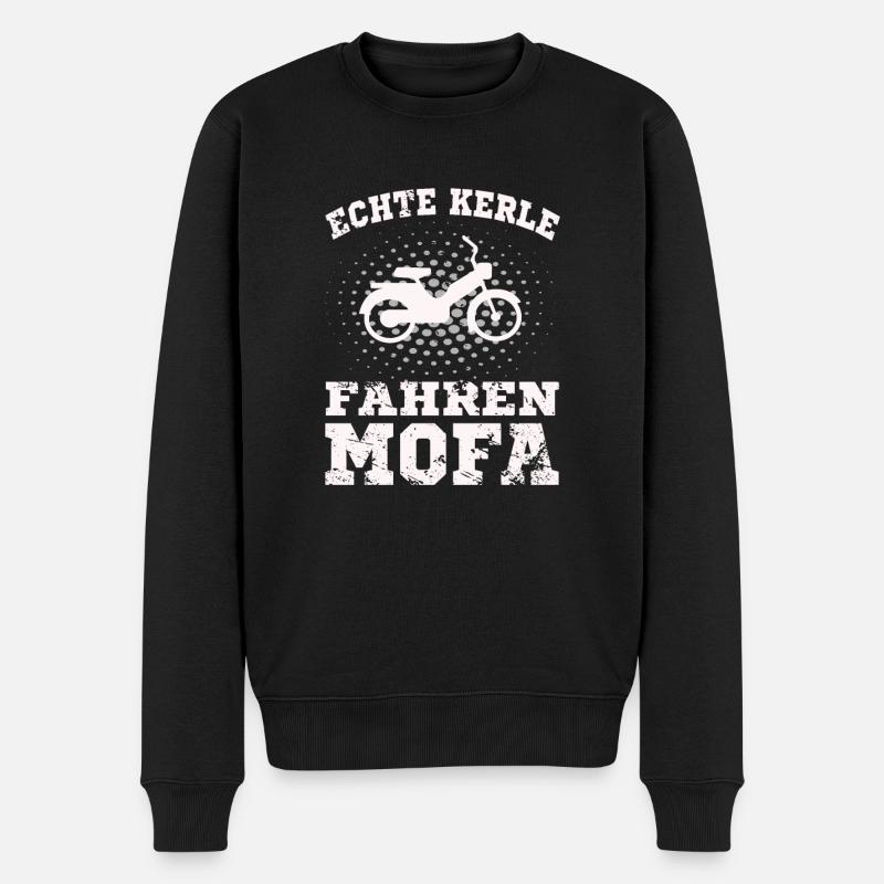 Echte Kerle fahren Mofa - Männer Premium Bio Pullover - Schwarz