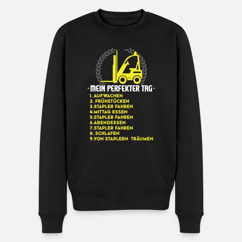 Stapler Gabelstapler Fahrer Geschenk - Männer Premium Bio Pullover - Schwarz
