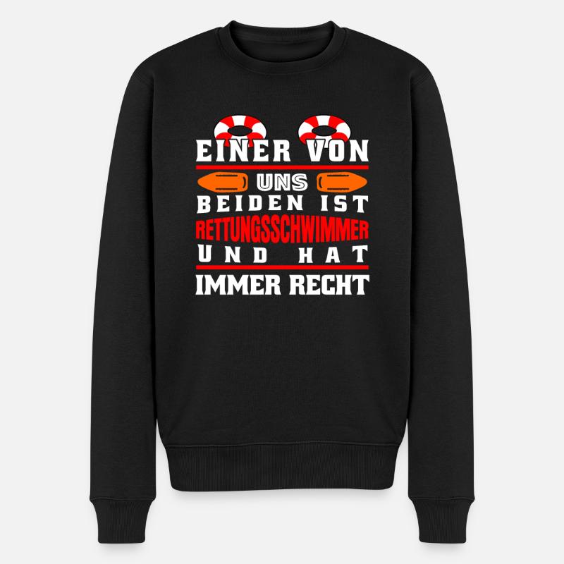 Rettungsschwimmer Rettungsring - Männer Premium Bio Pullover - Schwarz