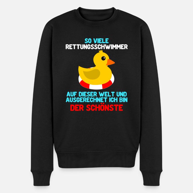 Rettungsschwimmer Spruch - Männer Premium Bio Pullover - Schwarz