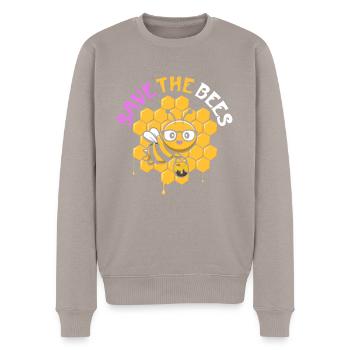 Sauver les abeilles - Pull Premium bio Homme - taupe - Devant - Nico (187cm)