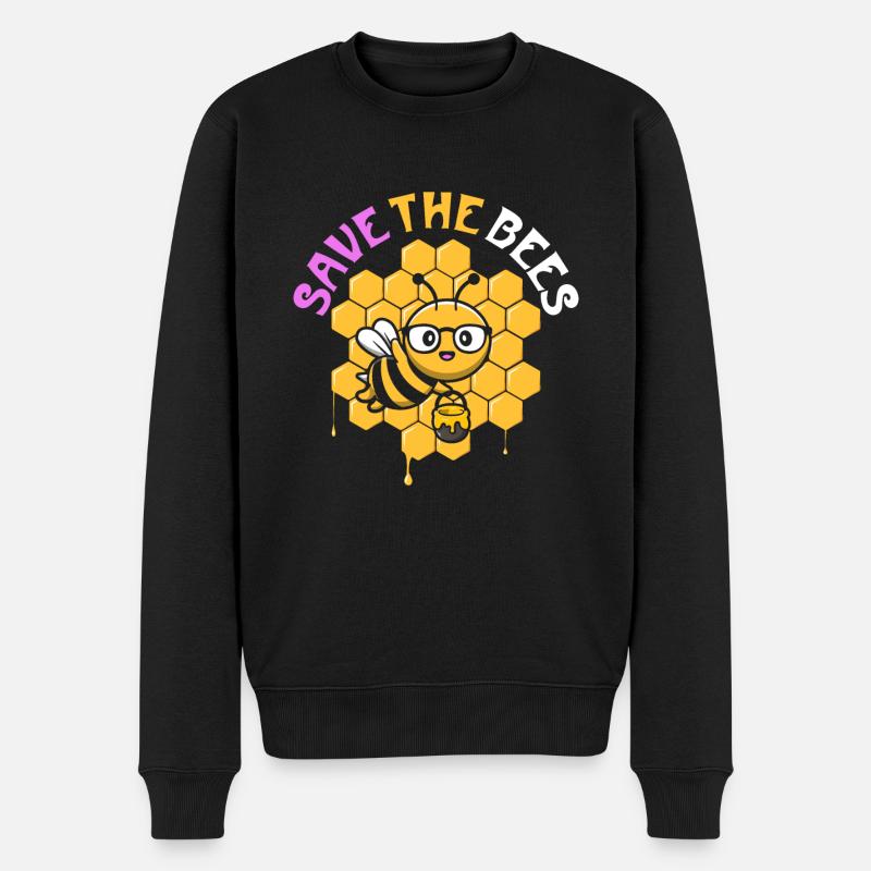 Save The Bees - Männer Premium Bio Pullover - Schwarz