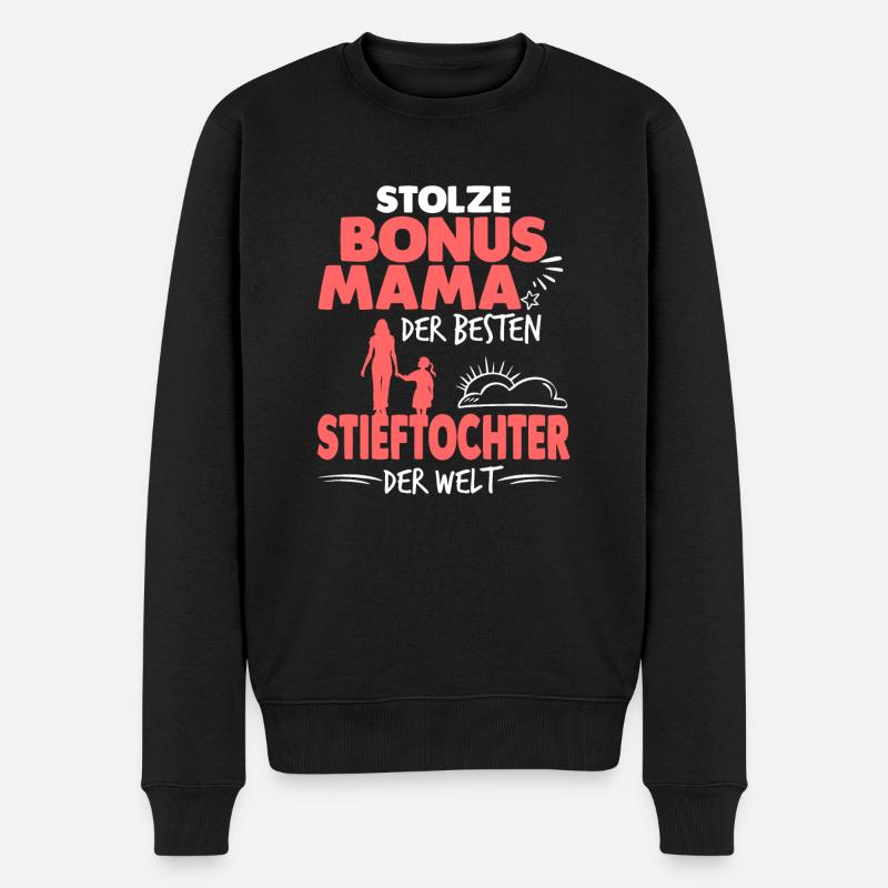 Bonus Mama Stieftochter Stiefmutter - Männer Premium Bio Pullover - Schwarz