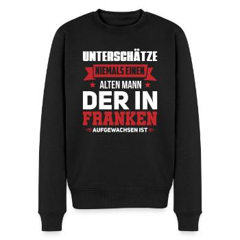 Franken Alter Mann Fränkisch Geschenk - Männer Premium Bio Pullover - Schwarz - Vorne - Nico (187cm)