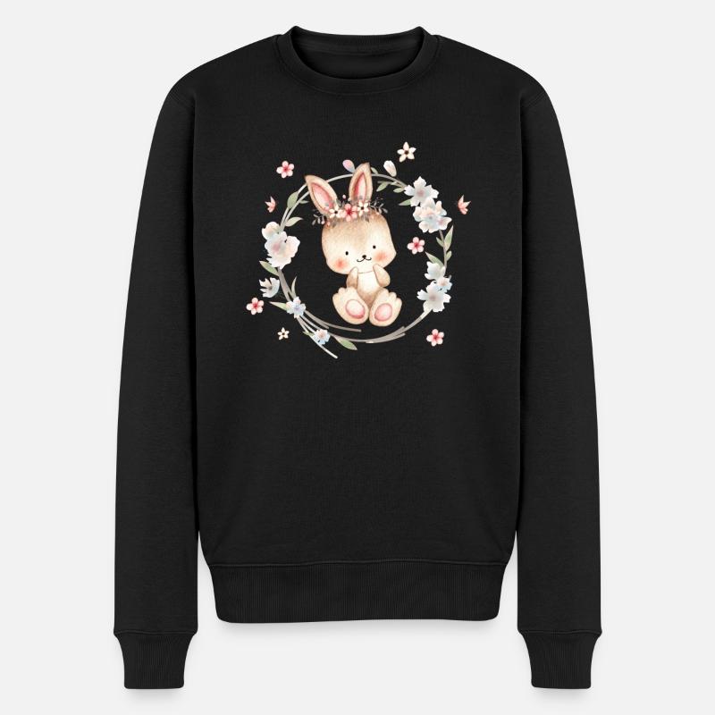 Süßer Baby Hase - Männer Premium Bio Pullover - Schwarz