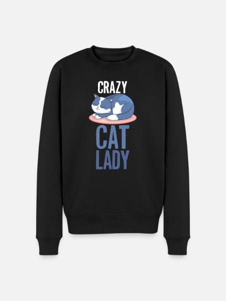 Cat Crazy Cats Lady Lady - Men's Premium Organic Jumper - black