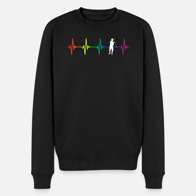 Yo-Yoing Rainbow Heartbeat - Männer Premium Bio Pullover - Schwarz