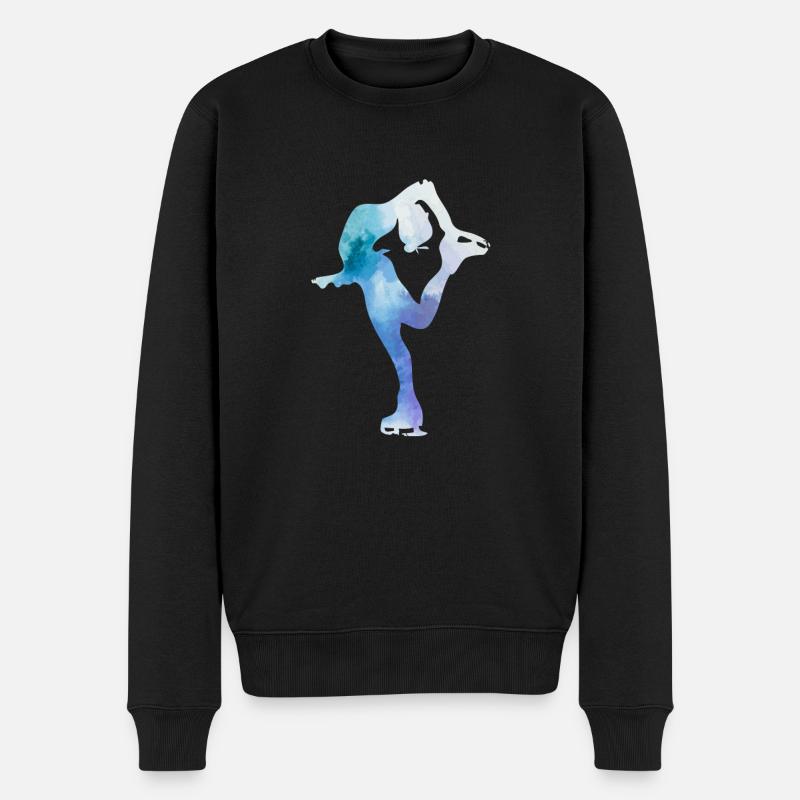 Eiskunstlauf-Geschenk Eislaufschuh - Männer Premium Bio Pullover - Schwarz
