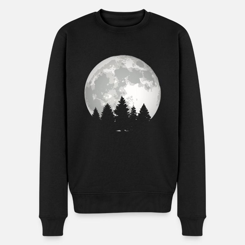 Lune forêt - Pull Premium bio Homme - noir