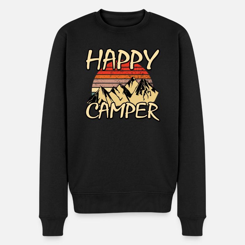 campeur heureux - Pull Premium bio Homme - noir