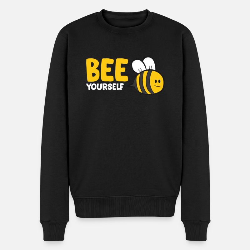 Bee Yourself Funny Bee - Männer Premium Bio Pullover - Schwarz