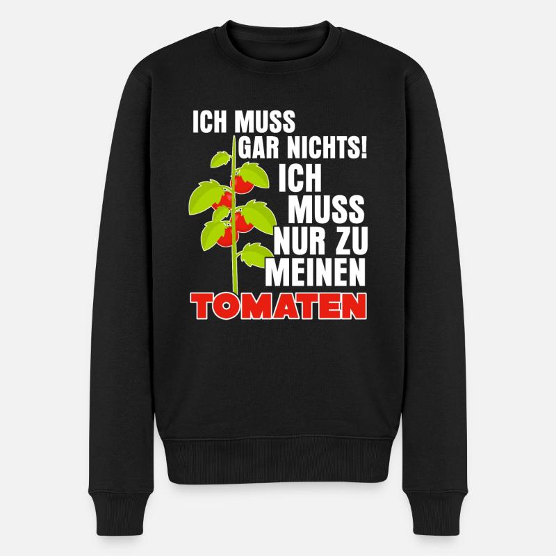 Tomaten Spruch Tomate - Männer Premium Bio Pullover - Schwarz