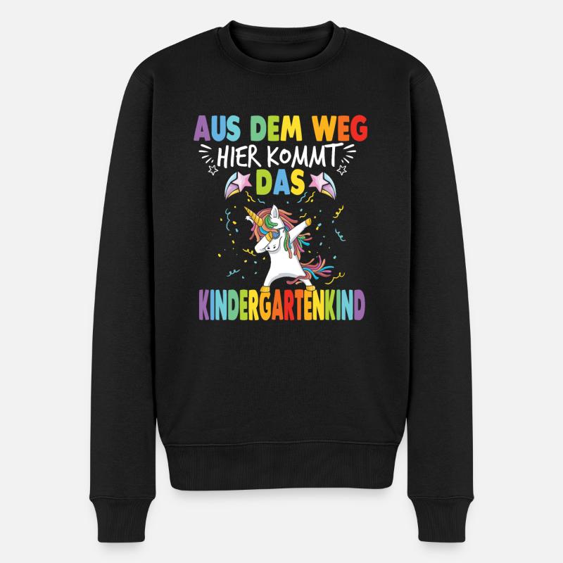 Kita Kindergarten Tagesmutter Einhorn - Männer Premium Bio Pullover - Schwarz