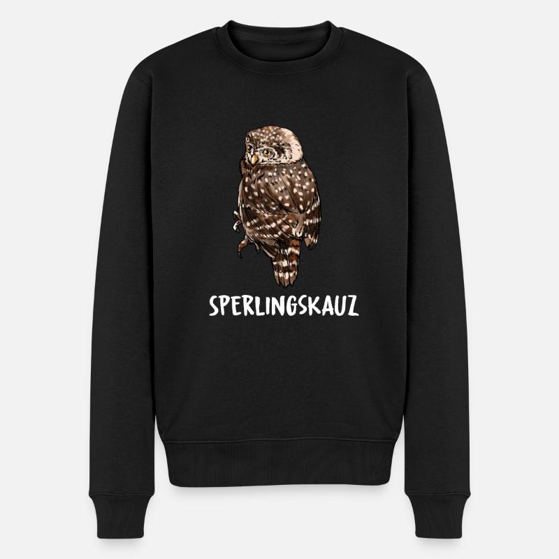 Sperlingskauz Eule Eulenart Eulen - Männer Premium Bio Pullover - Schwarz